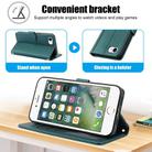 For iPhone 8 / 7 / SE 2022 / SE 2020 Skin Feel Pure Color Card Slots Leather Phone Case with Dual Lanyard(Green) - 3