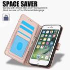 For iPhone 8 / 7 / SE 2022 / SE 2020 Skin Feel Pure Color Card Slots Leather Phone Case with Dual Lanyard(Rose Gold) - 2