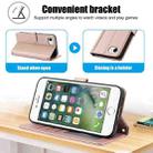 For iPhone 8 / 7 / SE 2022 / SE 2020 Skin Feel Pure Color Card Slots Leather Phone Case with Dual Lanyard(Rose Gold) - 3