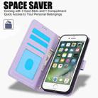 For iPhone 8 / 7 / SE 2022 / SE 2020 Skin Feel Pure Color Card Slots Leather Phone Case with Dual Lanyard(Purple) - 2