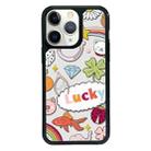 For iPhone 15 Pro Max Exclusive Design Style PC Full Coverage Pattern Phone Case(Luck Text) - 1