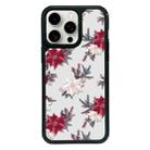 For iPhone 15 Pro Exclusive Design Style PC Full Coverage Pattern Phone Case(Red Flower) - 1