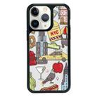 For iPhone 15 Pro Exclusive Design Style PC Full Coverage Pattern Phone Case(City Sticker B) - 1