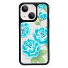 For iPhone 15 Plus Exclusive Design Style PC Full Coverage Pattern Phone Case(Blue Rose) - 1