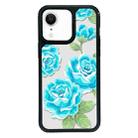 For iPhone XR Exclusive Design Style PC Full Coverage Pattern Phone Case(Blue Rose) - 1