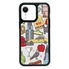 For iPhone XR Exclusive Design Style PC Full Coverage Pattern Phone Case(City Sticker B) - 1