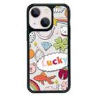 For iPhone 13 mini Exclusive Design Style PC Full Coverage Pattern Phone Case(Luck Text) - 1