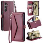 For Samsung Galaxy A54 5G Wallet Multi-card Slot Leather Phone Case with Lanyard(Wine Red) - 1