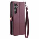 For Samsung Galaxy A54 5G Wallet Multi-card Slot Leather Phone Case with Lanyard(Wine Red) - 3