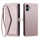 For Samsung Galaxy A06 4G Wallet Multi-card Slot Leather Phone Case with Lanyard(Rose Gold) - 1