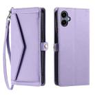 For Samsung Galaxy A06 4G Wallet Multi-card Slot Leather Phone Case with Lanyard(Purple) - 1