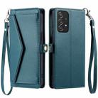 For Samsung Galaxy M23 5G / M13 4G Wallet Multi-card Slot Leather Phone Case with Lanyard(Green) - 1