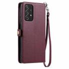 For Samsung Galaxy A33 5G Wallet Multi-card Slot Leather Phone Case with Lanyard(Wine Red) - 3