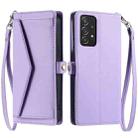 For Samsung Galaxy A53 5G Wallet Multi-card Slot Leather Phone Case with Lanyard(Purple) - 1
