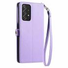 For Samsung Galaxy A73 5G Wallet Multi-card Slot Leather Phone Case with Lanyard(Purple) - 3
