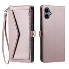 For Samsung Galaxy A06 5G / 4G Wallet Multi-card Slot Leather Phone Case with Lanyard(Rose Gold) - 1