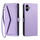 For Samsung Galaxy A06 5G / 4G Wallet Multi-card Slot Leather Phone Case with Lanyard(Purple) - 1