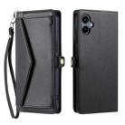 For Samsung Galaxy A06 5G / 4G Wallet Multi-card Slot Leather Phone Case with Lanyard(Black) - 1