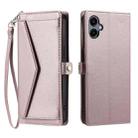 For Samsung Galaxy A07 4G Wallet Multi-card Slot Leather Phone Case with Lanyard(Rose Gold) - 1