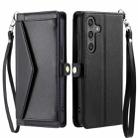 For Samsung Galaxy A17 5G Wallet Multi-card Slot Leather Phone Case with Lanyard(Black) - 1