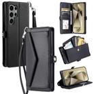 For Samsung Galaxy S22 Ultra 5G Wallet Multi-card Slot Leather Phone Case with Lanyard(Black) - 1