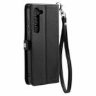 For Samsung Galaxy S23 5G Wallet Multi-card Slot Leather Phone Case with Lanyard(Black) - 3