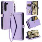 For Samsung Galaxy S23+ 5G Wallet Multi-card Slot Leather Phone Case with Lanyard(Purple) - 1