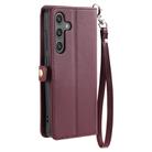 For Samsung Galaxy S24 5G Wallet Multi-card Slot Leather Phone Case with Lanyard(Wine Red) - 3