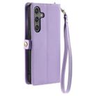 For Samsung Galaxy S24 FE 5G Wallet Multi-card Slot Leather Phone Case with Lanyard(Purple) - 3