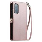 For Samsung Galaxy S20 FE 5G Wallet Multi-card Slot Leather Phone Case with Lanyard(Rose Gold) - 3