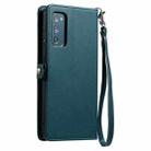 For Samsung Galaxy S20 FE 5G Wallet Multi-card Slot Leather Phone Case with Lanyard(Green) - 3