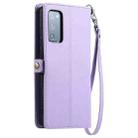 For Samsung Galaxy S20 FE 5G Wallet Multi-card Slot Leather Phone Case with Lanyard(Purple) - 3