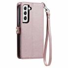 For Samsung Galaxy S21 5G Wallet Multi-card Slot Leather Phone Case with Lanyard(Rose Gold) - 3