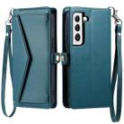 For Samsung Galaxy S21 5G Wallet Multi-card Slot Leather Phone Case with Lanyard(Green) - 1