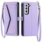 For Samsung Galaxy S21 5G Wallet Multi-card Slot Leather Phone Case with Lanyard(Purple) - 1