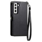 For Samsung Galaxy S22 5G Wallet Multi-card Slot Leather Phone Case with Lanyard(Black) - 3