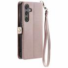 For Samsung Galaxy S23 FE 5G Wallet Multi-card Slot Leather Phone Case with Lanyard(Rose Gold) - 3