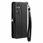 For Samsung Galaxy S23 FE 5G Wallet Multi-card Slot Leather Phone Case with Lanyard(Black) - 3