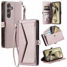 For Samsung Galaxy S25 5G Wallet Multi-card Slot Leather Phone Case with Lanyard(Rose Gold) - 1