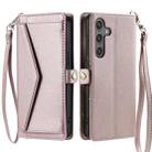 For Samsung Galaxy S25 5G Wallet Multi-card Slot Leather Phone Case with Lanyard(Rose Gold) - 2