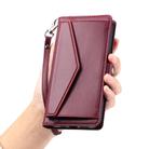 For Samsung Galaxy S25 5G Wallet Multi-card Slot Leather Phone Case with Lanyard(Wine Red) - 3