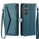For Samsung Galaxy S25 5G Wallet Multi-card Slot Leather Phone Case with Lanyard(Green) - 2
