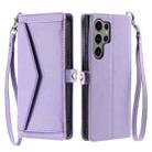 For Samsung Galaxy S25 Ultra 5G Wallet Multi-card Slot Leather Phone Case with Lanyard(Purple) - 2