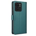 For Motorola Edge 40 Skin Feel Pure Color Card Slots Leather Phone Case with Dual Lanyard(Green) - 3