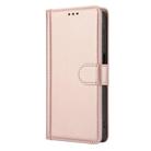 For Motorola Edge 40 Skin Feel Pure Color Card Slots Leather Phone Case with Dual Lanyard(Rose Gold) - 2