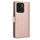 For Motorola Edge 40 Skin Feel Pure Color Card Slots Leather Phone Case with Dual Lanyard(Rose Gold) - 3