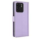 For Motorola Edge 40 Skin Feel Pure Color Card Slots Leather Phone Case with Dual Lanyard(Purple) - 3