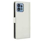 For Motorola Edge 40 Pro Skin Feel Pure Color Card Slots Leather Phone Case with Dual Lanyard(White) - 3