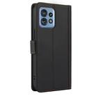 For Motorola Edge 40 Pro Skin Feel Pure Color Card Slots Leather Phone Case with Dual Lanyard(Black) - 3