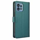 For Motorola Edge 40 Pro Skin Feel Pure Color Card Slots Leather Phone Case with Dual Lanyard(Green) - 3